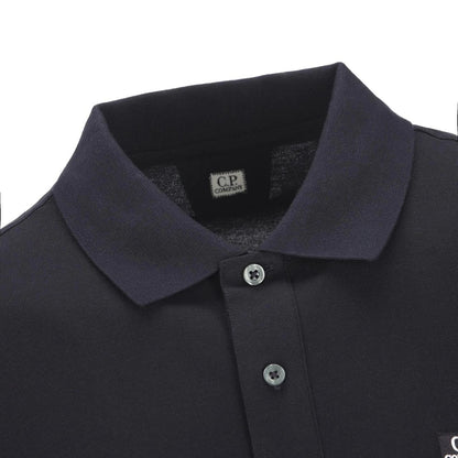 CP Company Navy Blue Stretch Cotton Piquet Polo Shirt