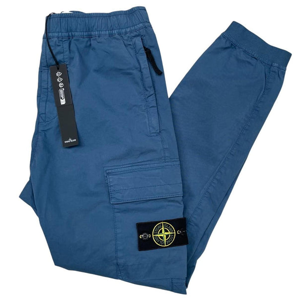 Stone Island AW 2024 Blue RE-T Fit Cargo Trousers