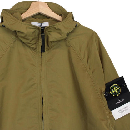 Stone Island SS 2023 Tan Brown Hyper Dense Nylon Raso Full Zip Jacket