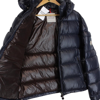 Moncler Maya Navy Blue Full Zip Hooded Down Puffer Jacket