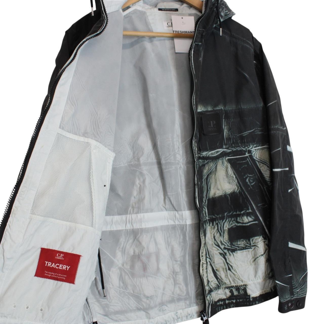 CP Company Metropolis Series Black Tracery Full Zip Lens Hooded Jacket