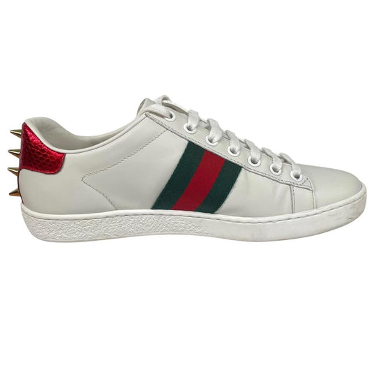 Gucci Ace White Leather Pearl Studded Trainers