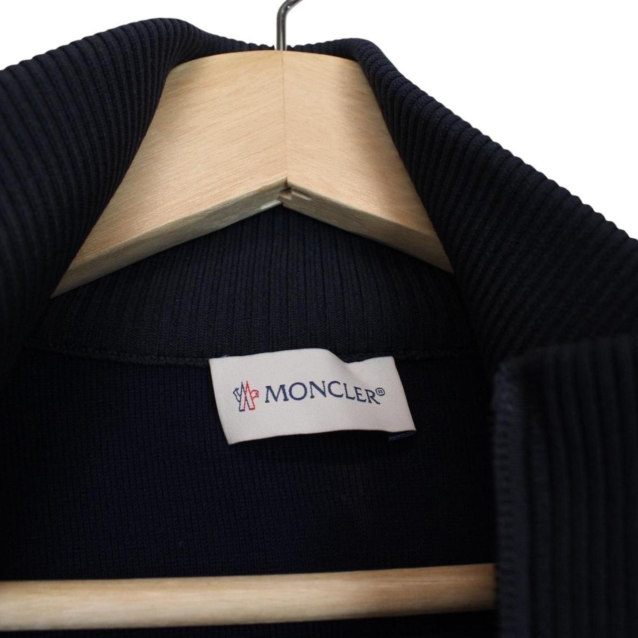Moncler Navy Blue Full Zip Cotton/Nylon Down Tricot Cardigan Jacket