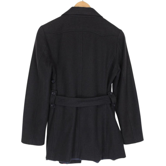 Vintage Thomas Burberry Navy Blue Wool Belted Coat