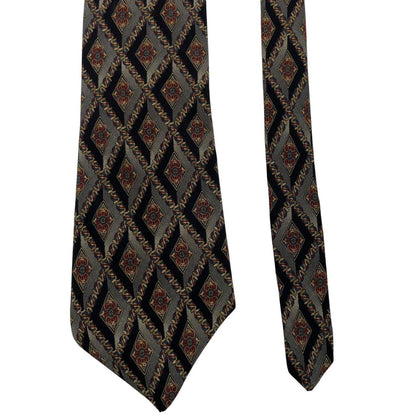 Christian Dior cream silk tie with multicoloured paisley print design.