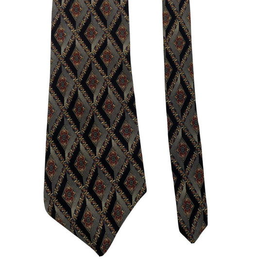 Christian Dior cream silk tie with multicoloured paisley print design.