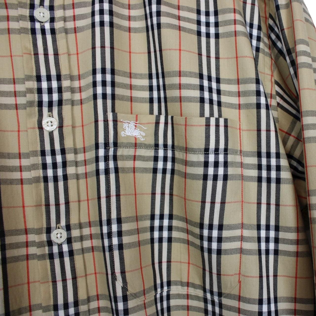 Vintage Burberry London Beige Nova Check Long Sleeve Shirt