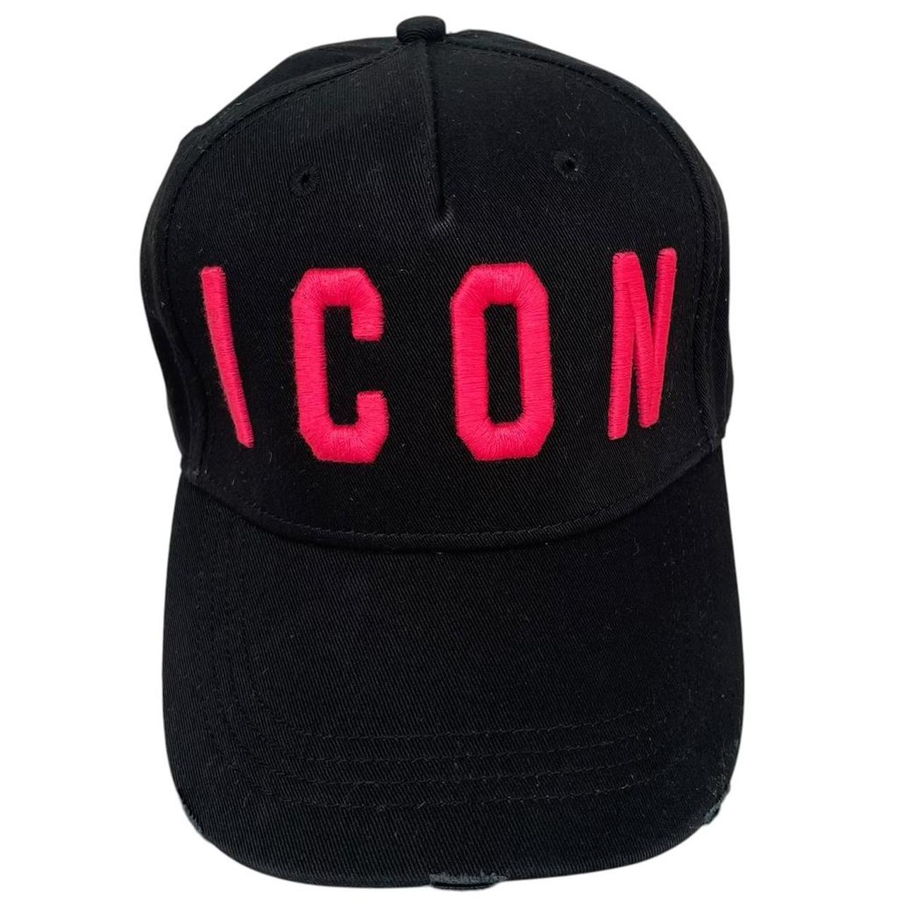 Dsquared Icon Black and Pink Embroidered Baseball Cap
