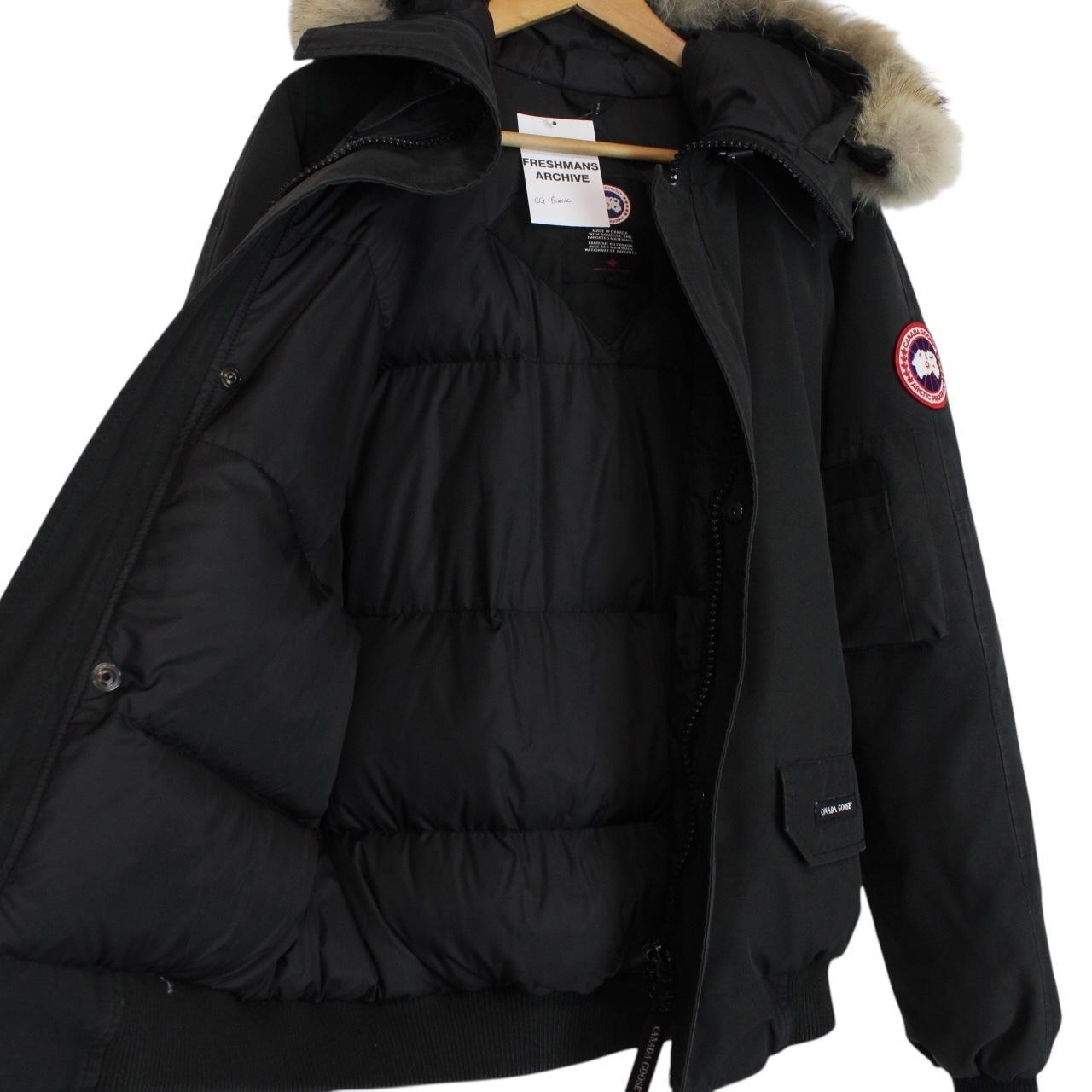 Canada Goose Black Chilliwack Bomber Down Jacket with Fur Trim