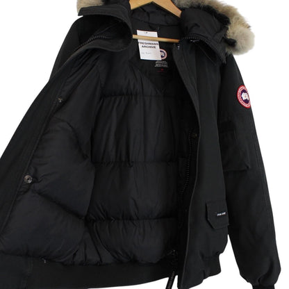 Canada Goose Black Chilliwack Bomber Down Jacket with Fur Trim