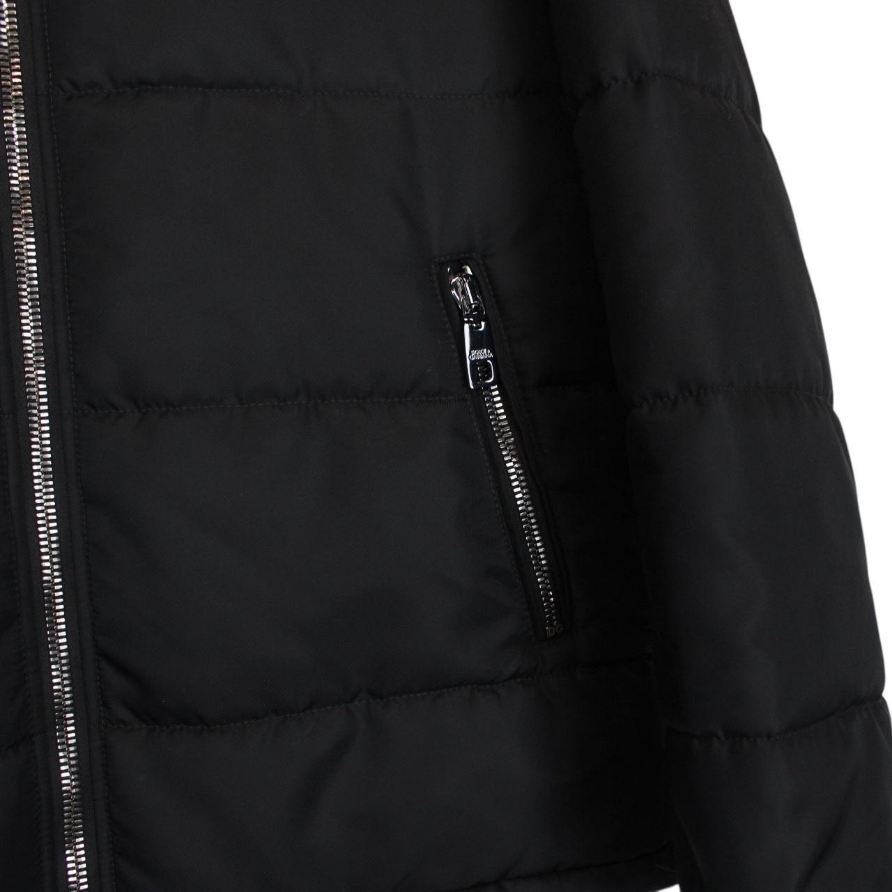Dolce &amp; Gabbana Black Logo Tag High Neck Padded Jacket