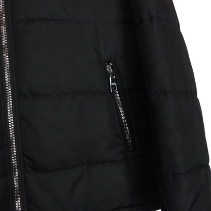Dolce &amp; Gabbana Black Logo Tag High Neck Padded Jacket