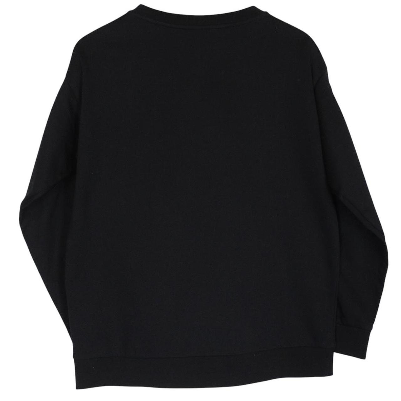 Moncler Black and White Logo Tape Print Cotton Sweatshirt