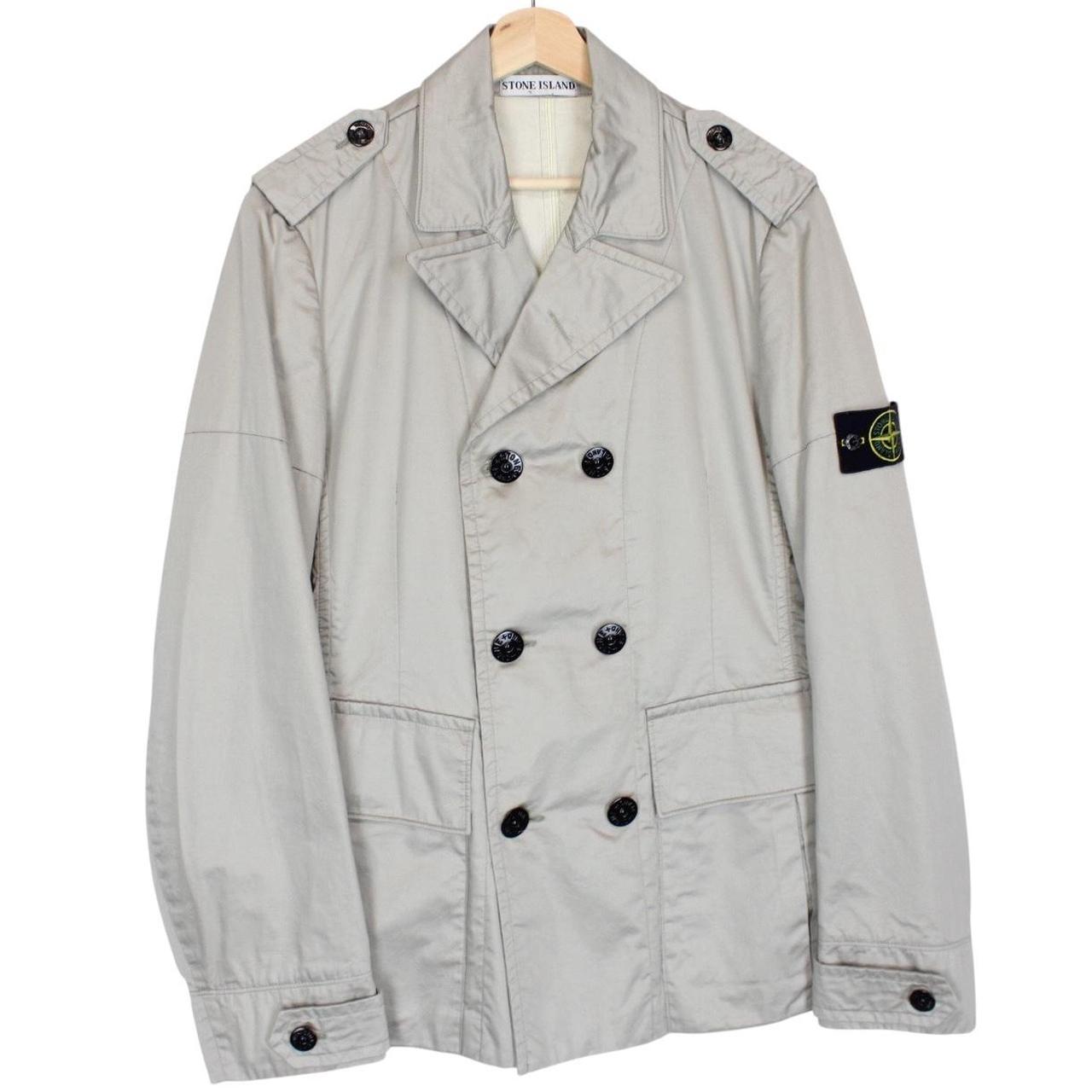Stone Island SS 2009 Grey Cotton Spalmatura Double Breasted Jacket