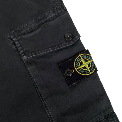 Stone Island AW 2021 Black Slim Fit Cargo Trousers