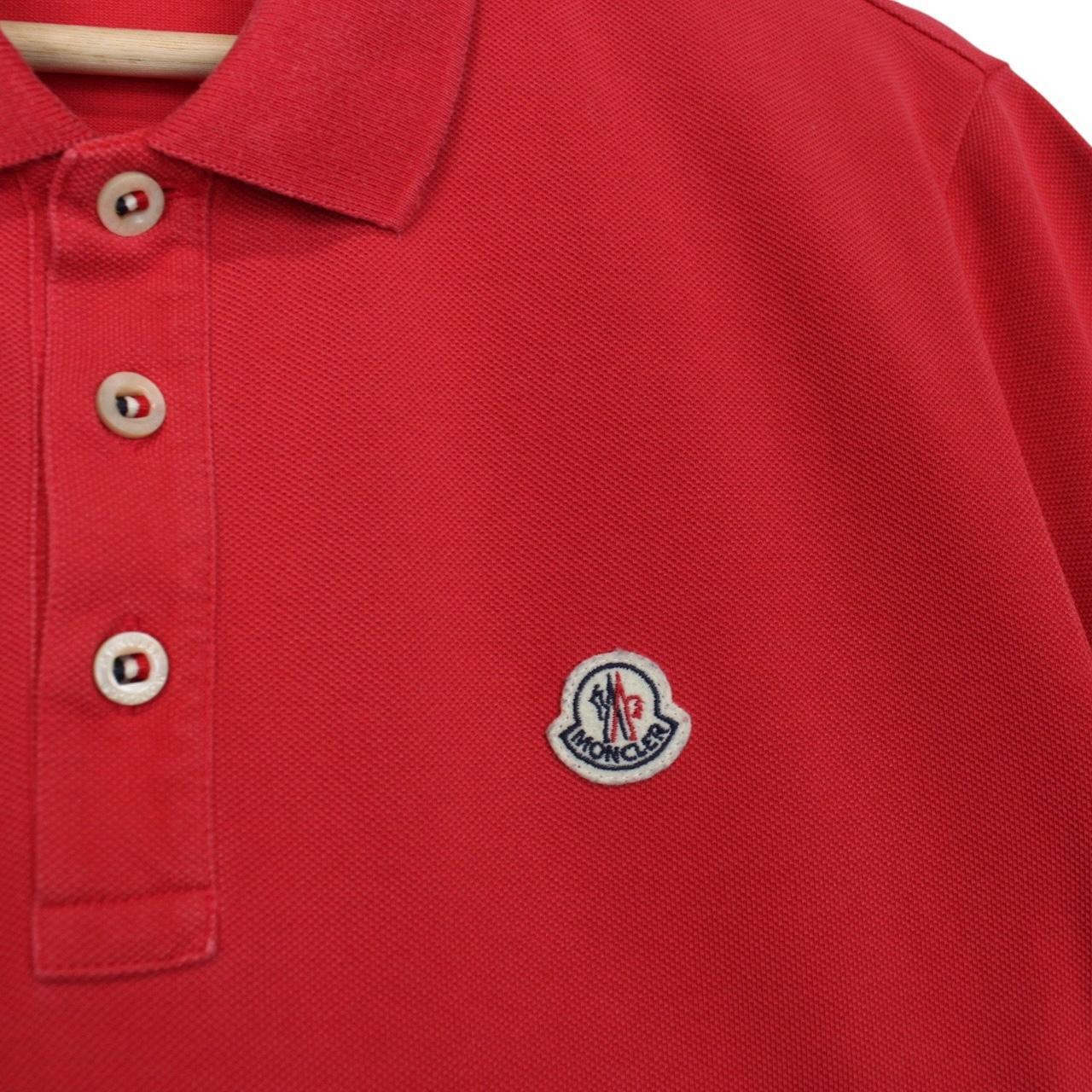 Moncler Maglia Manica Corta Red Short Sleeve Cotton Polo Shirt