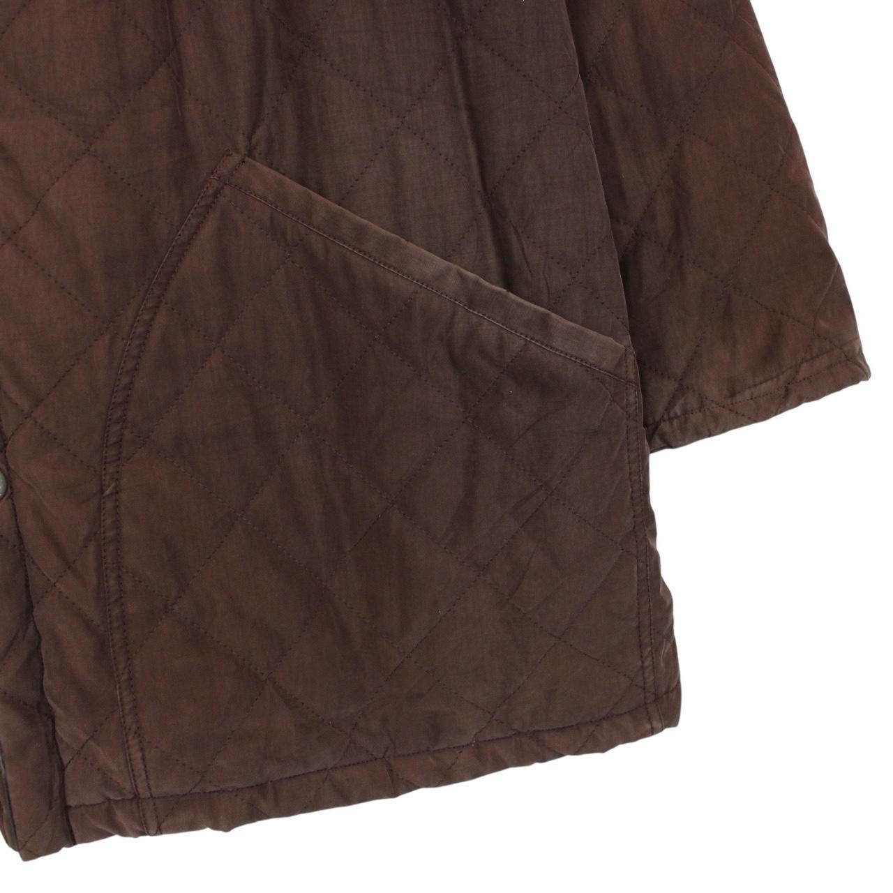 Vintage 90s Burberry Brown Wool Nova Check Lined Quilted Coat
