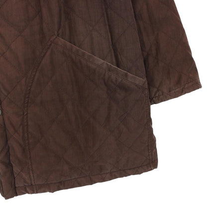 Vintage 90s Burberry Brown Wool Nova Check Lined Quilted Coat