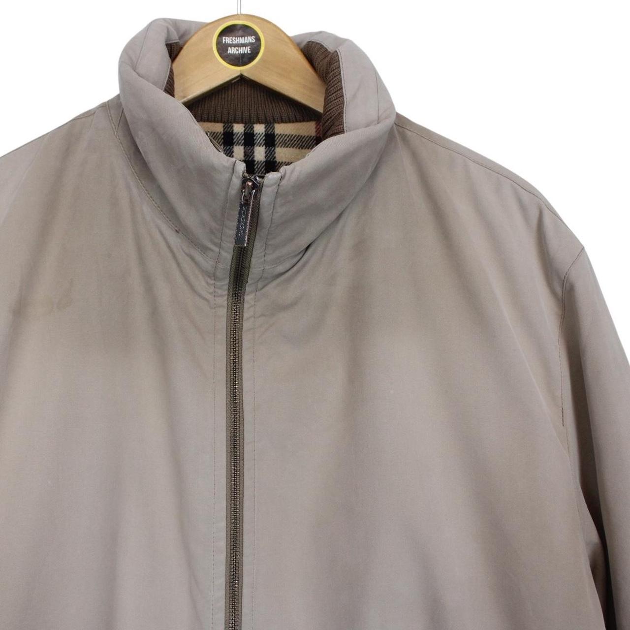 Burberry London Beige Wool Nova Check Lined Full Zip Jacket