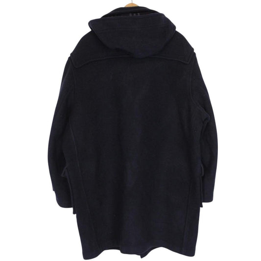 Vintage 90s Burberry Navy Blue Nova Check Wool Duffle Coat