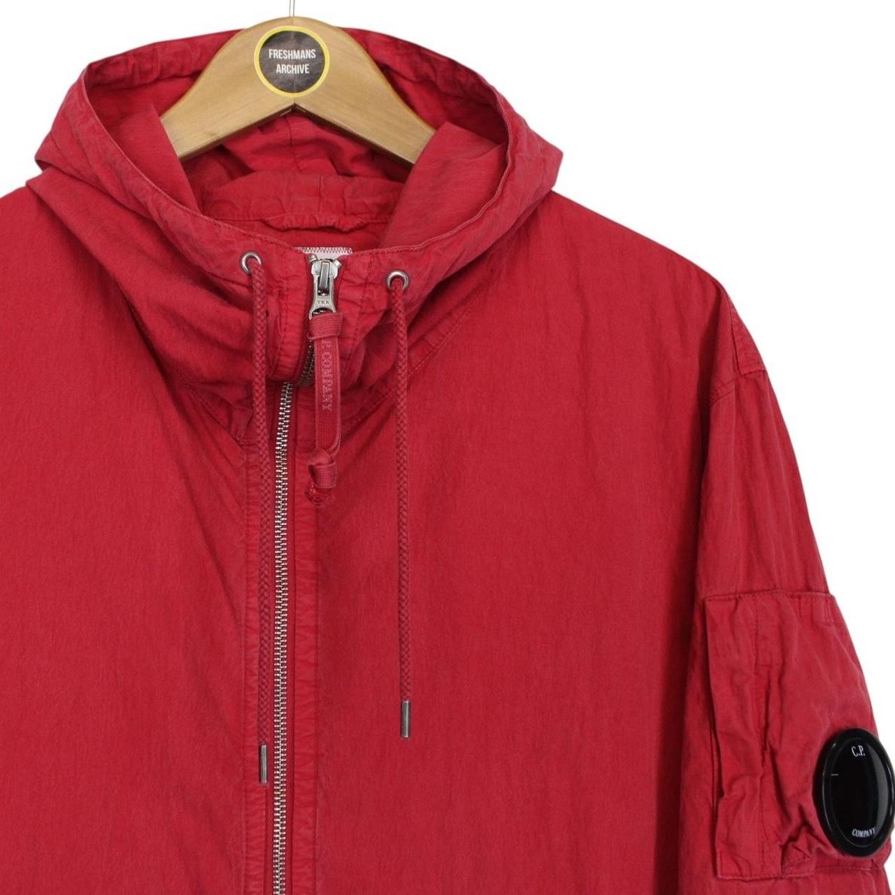 CP Company Red Full Zip Lens Hooded Jacket