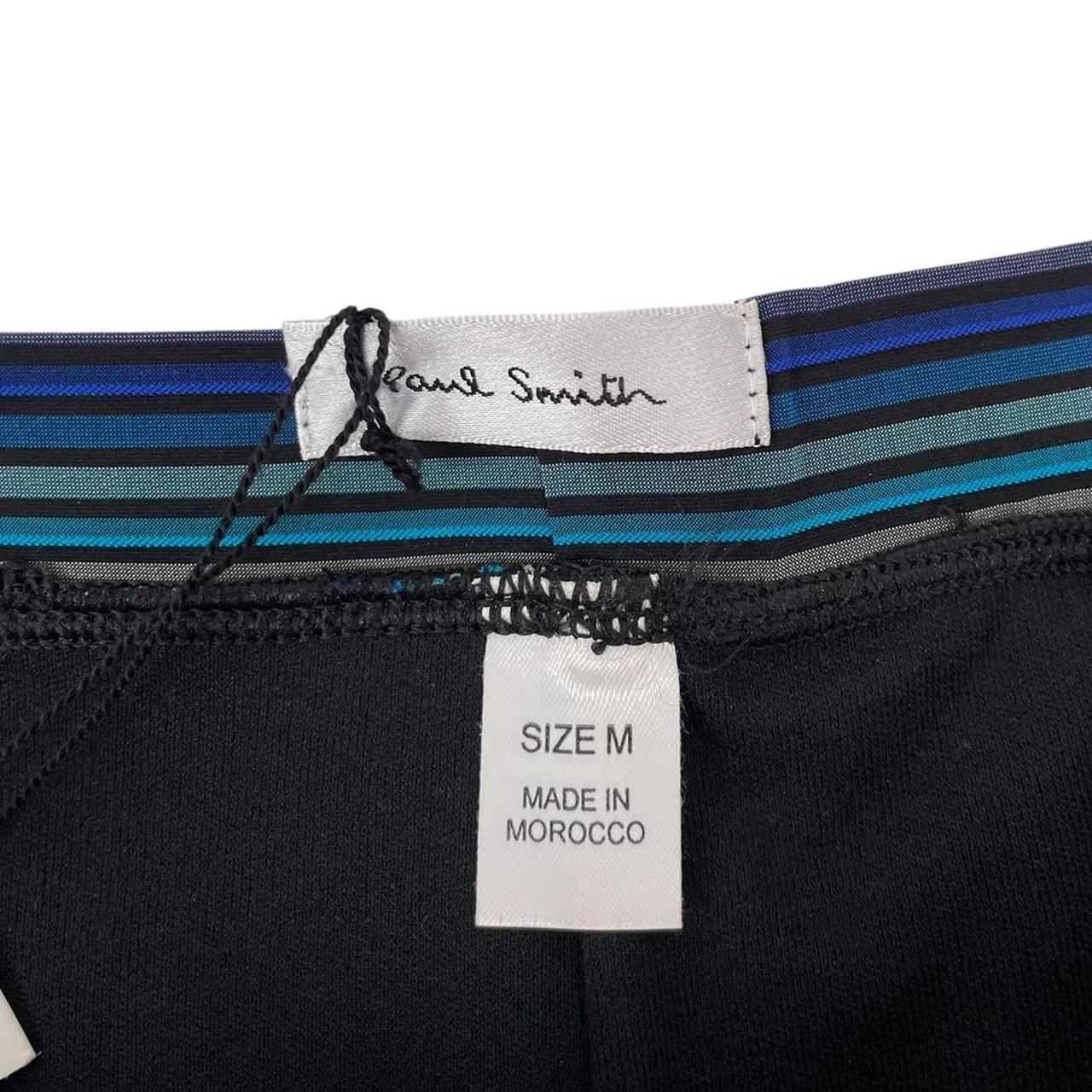 Paul Smith multicoloured striped swim shorts with brand logo and new with tags.