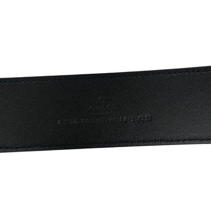 Gucci Black GG Supreme Monogram Canvas Belt with GG Buckle