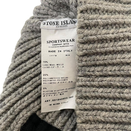 Stone Island AW 2011 Grey Wool Blend Badge Beanie Hat