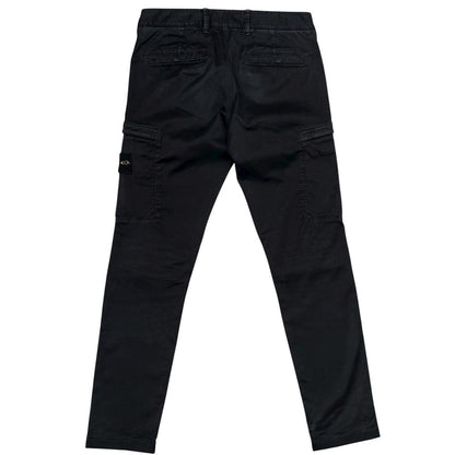 Stone Island AW 2021 Black Skinny Fit Cargo Trousers