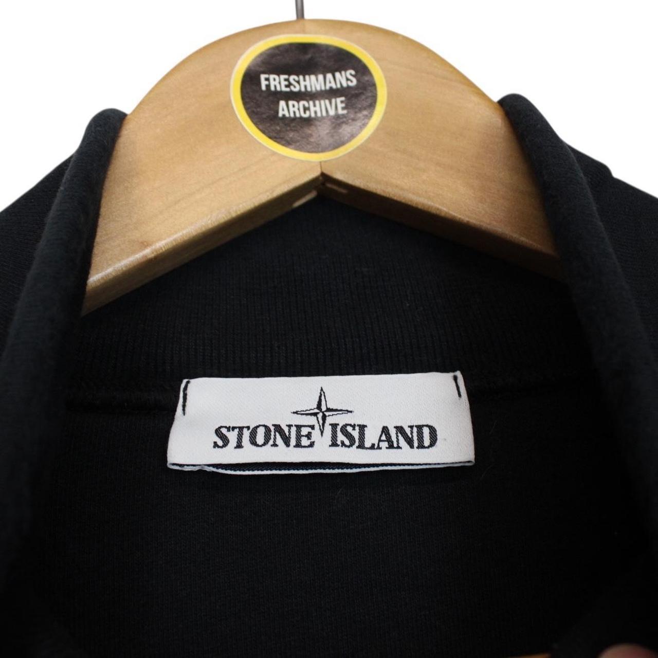 Stone Island AW 2023 Black Cotton 1/4 Zip Sweatshirt Jumper