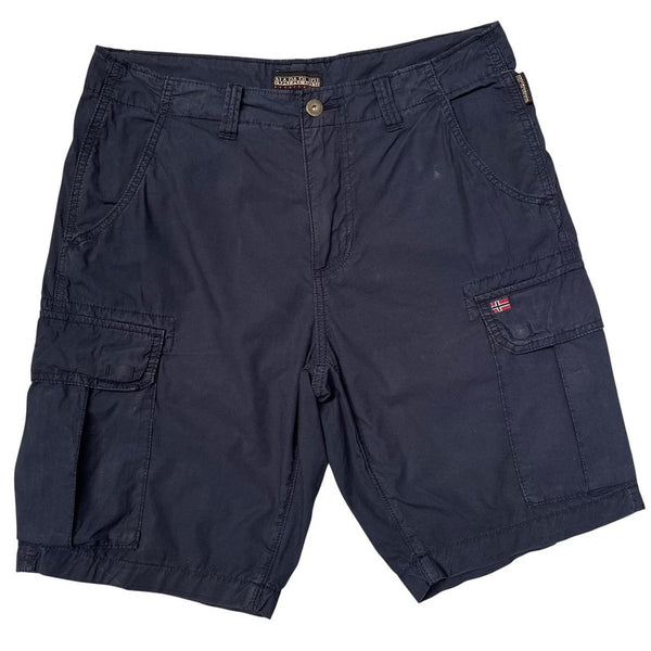 Napapijri Navy Blue Cotton Cargo Shorts