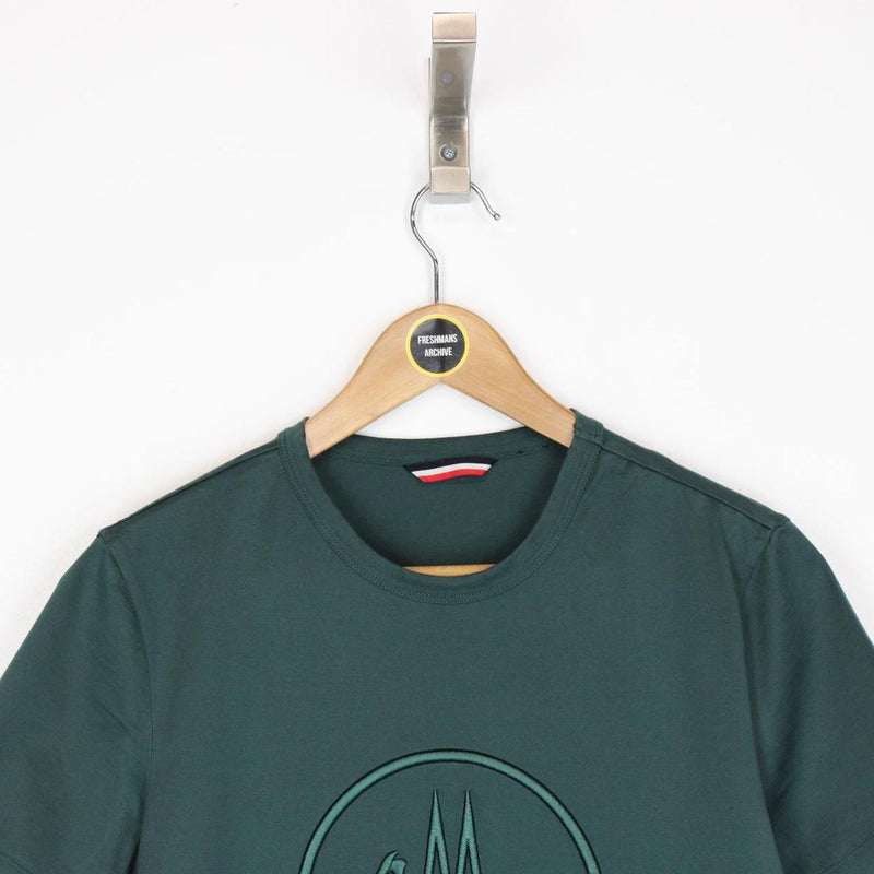Moncler Maglia Green Embroidered Logo Short Sleeve T-Shirt