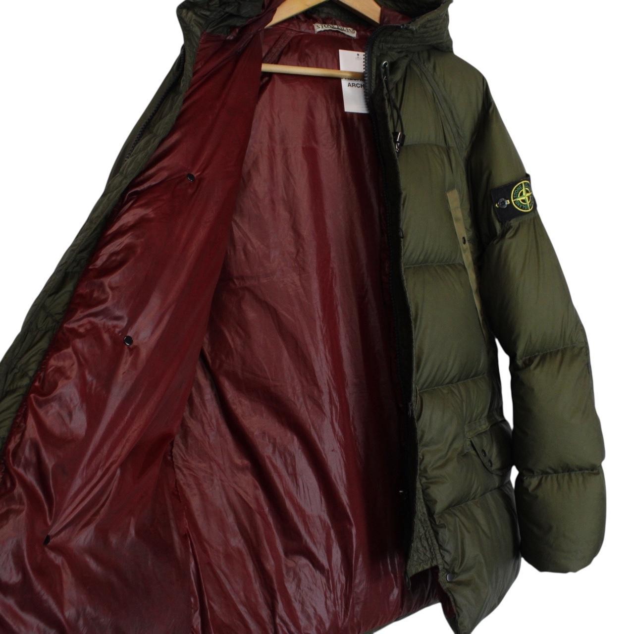 Vintage Stone Island Military Green Opaque Nylon Tela Goose Down Jacket
