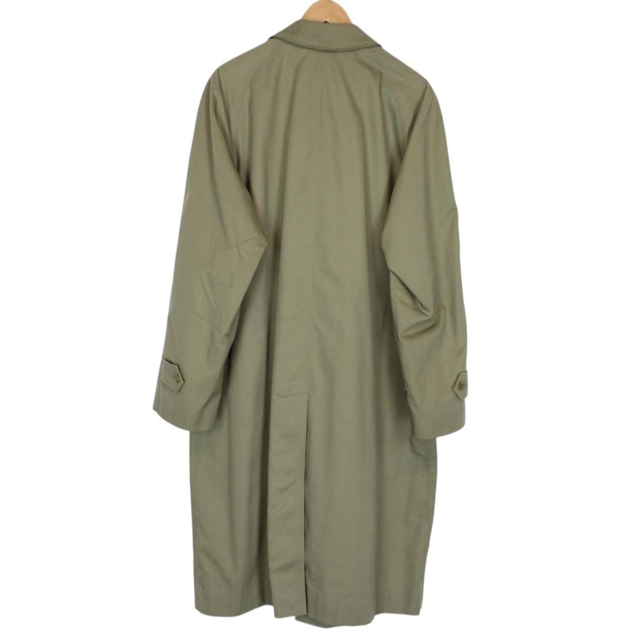 Vintage Burberry London Khaki Green Single Breasted Trench Coat