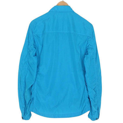 CP Company Blue Full Zip Chrome Nylon Garment Dyed Lens Jacket