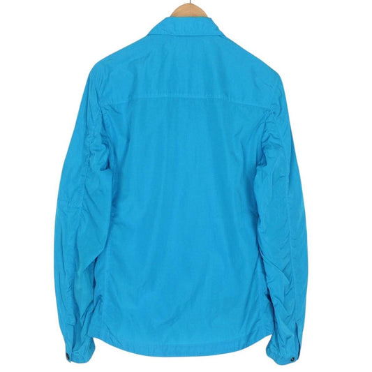 CP Company Blue Full Zip Chrome Nylon Garment Dyed Lens Jacket