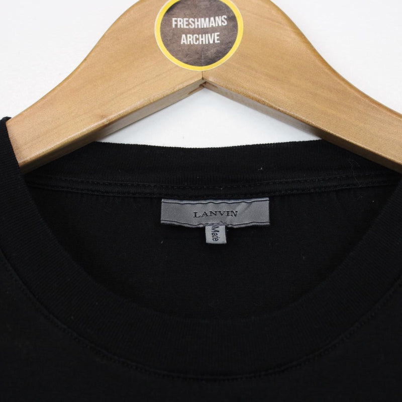 Lanvin Black and White Hidden Logo Print Short Sleeve T-Shirt