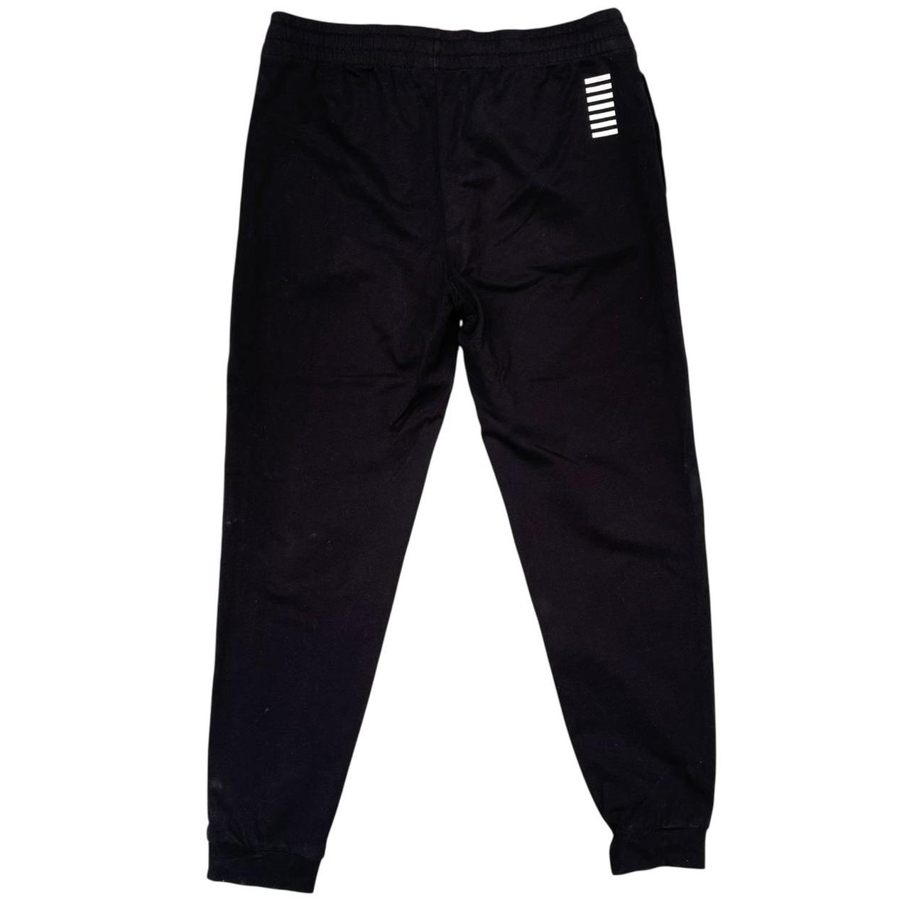 Emporio Armani EA7 Black and White Cotton Tracksuit Bottoms / Joggers
