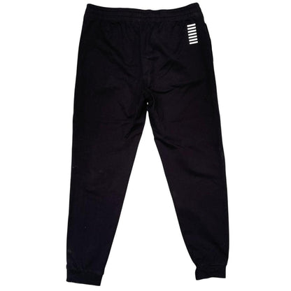 Emporio Armani EA7 Black and White Cotton Tracksuit Bottoms / Joggers
