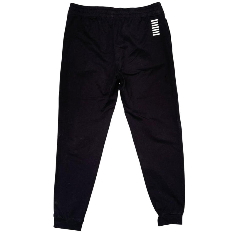 Emporio Armani EA7 Black and White Cotton Tracksuit Bottoms / Joggers