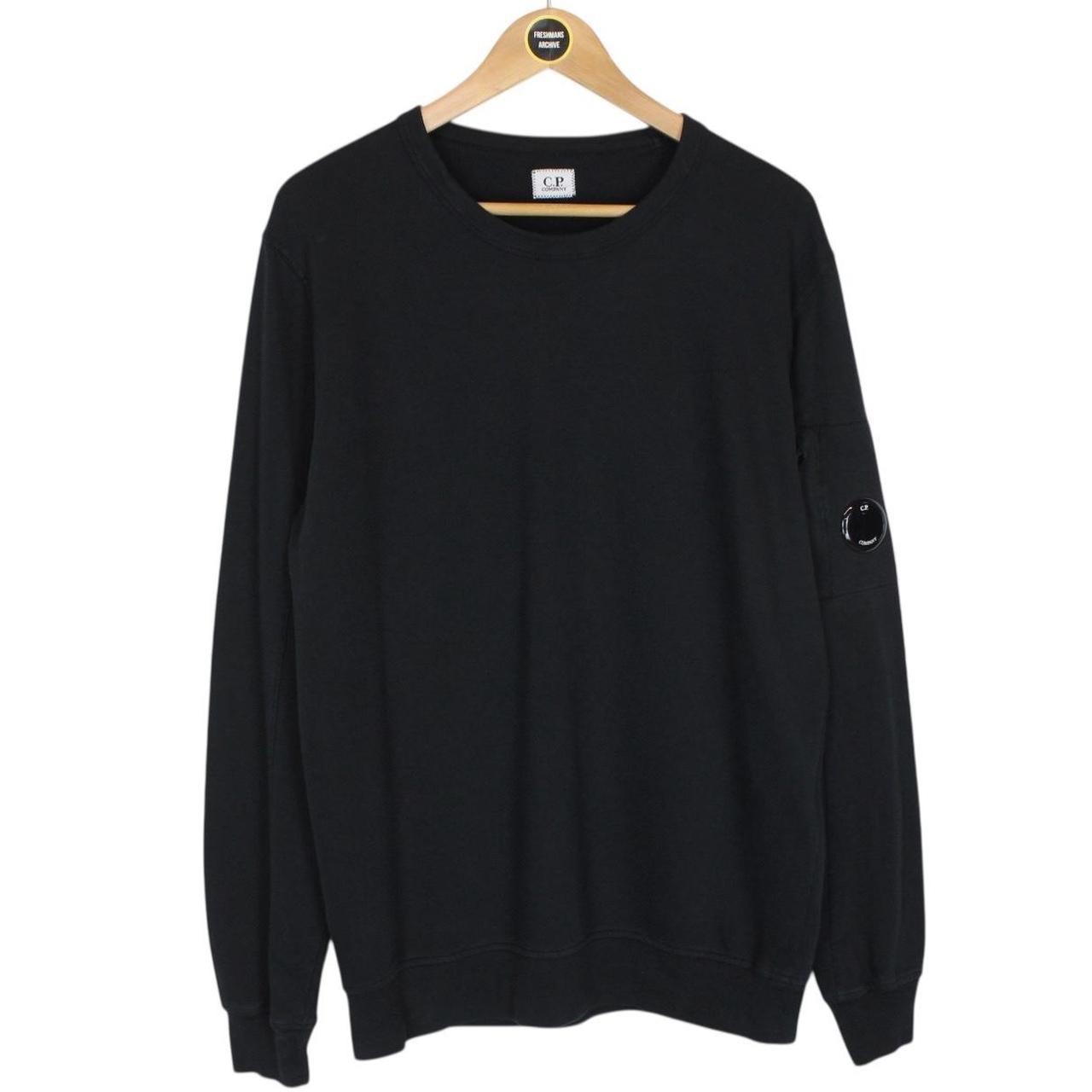 CP Company Black Goggle Lens Thin Cotton Sweatshirt Jumper