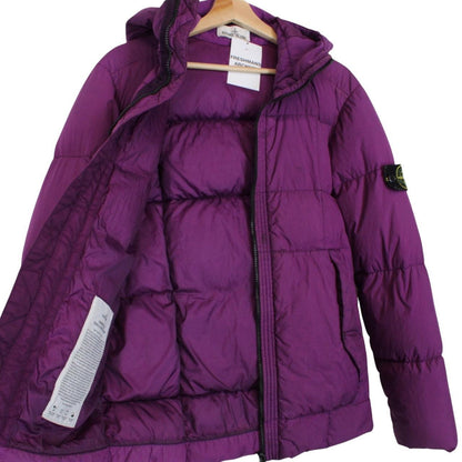 Stone Island AW 2018 Purple Garment Dyed Crinkle Reps NY Down Puffer Jacket