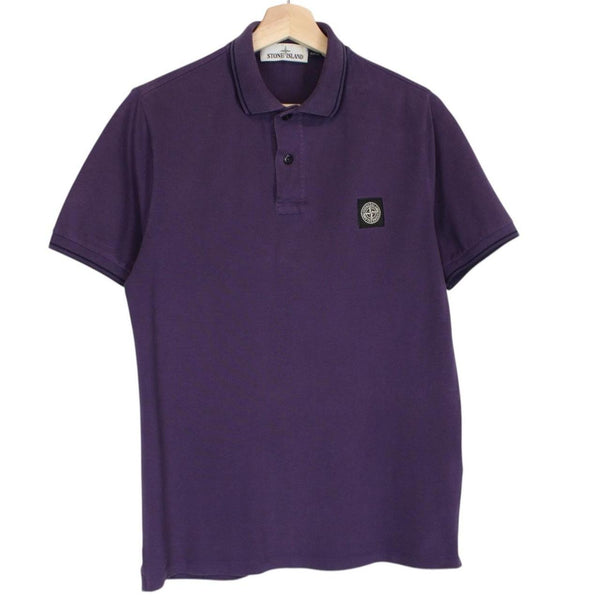 Stone Island Purple Short Sleeve Compass Cotton Polo Shirt