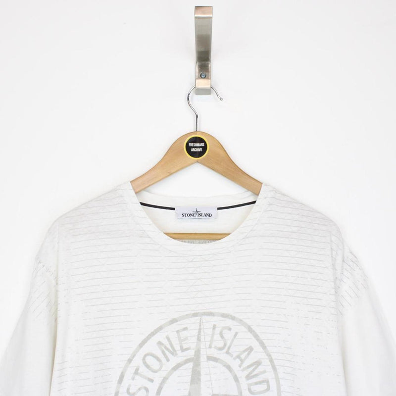 Stone Island White Short Sleeve Compass Print T-Shirt