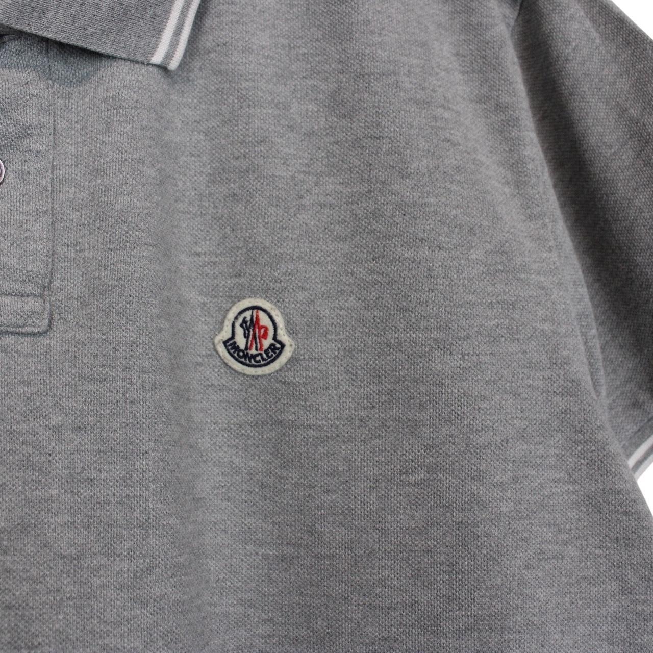 Moncler Maglia Manica Corta Grey Short Sleeve Cotton Polo Shirt
