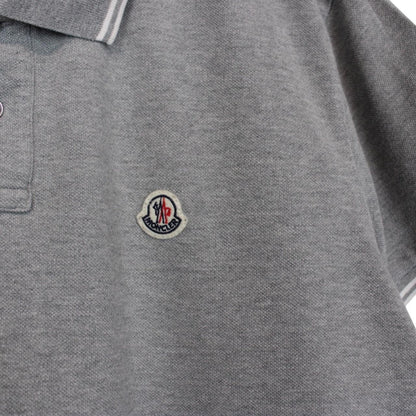 Moncler Maglia Manica Corta Grey Short Sleeve Cotton Polo Shirt