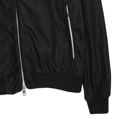 Moncler Albert Black Nylon Full Zip Bomber Jacket