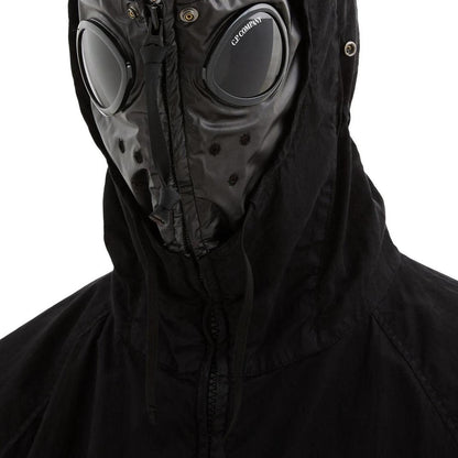 CP Company Black 50 Fili Gum Mixed Full Zip Hooded Explorer Goggle Jacket