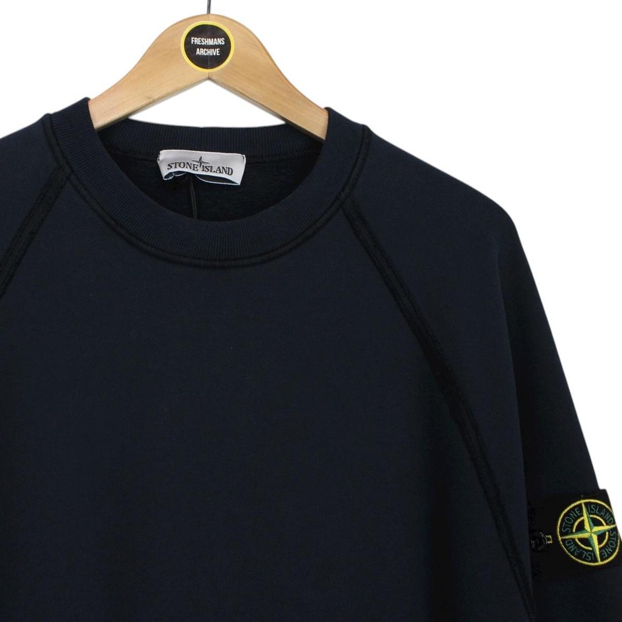 Stone Island Navy Blue Crew Neck Cotton Sweatshirt Jumper