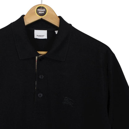 Burberry Black and Tan Nova Check Short Sleeve Cotton Polo Shirt